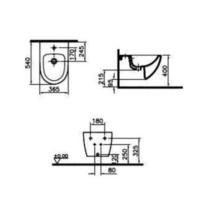 Sento bidet suspendu, alimentation interne, blanc (4338B003-1046)