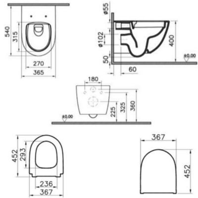 Sento WC sans bride SmoothFlush + Abattant avec frein de chute, Blanc (7848-003-6147)
