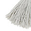 Serpillère à franges en coton blanc L.158 x l.13 cm
