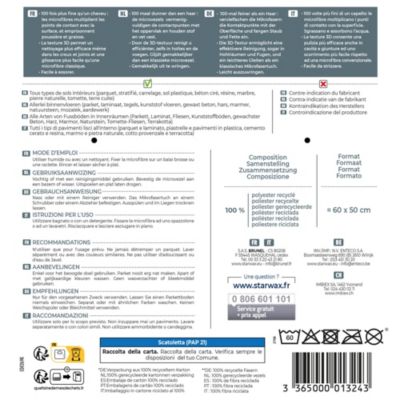 Serpillère microfibre désincrustante Starwax bleu L.70 x l.50 cm