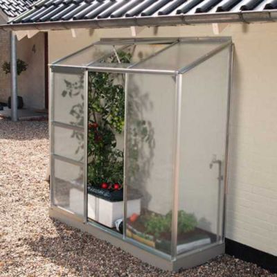 Serre adossée 1,30 m en polycarbonate 4 mm - IDA 1300, Couleur Noir