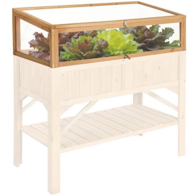 Serre châssis de jardin pour carré potager bois de pin imprégné marron