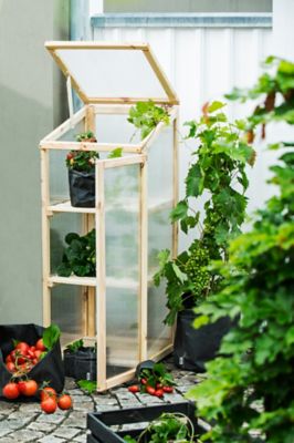 Serre de balcon bois et polycarbonate 40 x 30 x h.122,5 cm