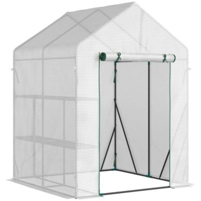 Serre de jardin 2 tablettes dim. 1,43L x 1,43l x 1,95H m porte ...