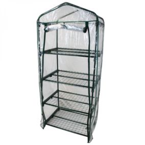 Serre de jardin 4 étagères 69 x 49 x 160 cm transparente en plastique PVC - Linxor