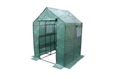 Serre de jardin + 8 étagères structure acier L.1,45 x l.1,45 x H.2,00 m surface 2,1 m²
