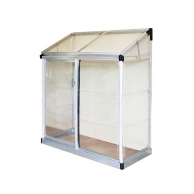 Serre de jardin adossée gris clair 4 x 2m Palram Canopia