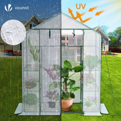Housse De Protection En PVC Renforcée Pour Serre - 143 X 143 X 195 Cm - Housse De Rechange Idéale Intérieur Ou Extérieur (Vert)