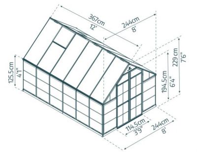 Serre de jardin Balance 9m² Argent Canopia by Palram