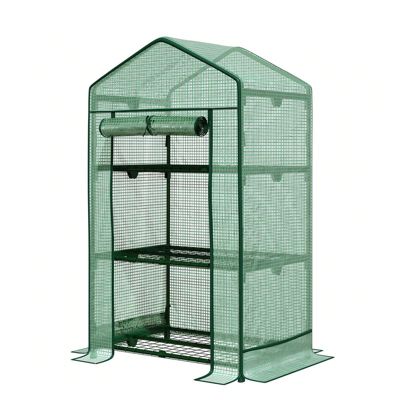 Serre de jardin   Bloom   Cadre en acier robuste   Serre compacte avec étagères modulables, 3 niveaux