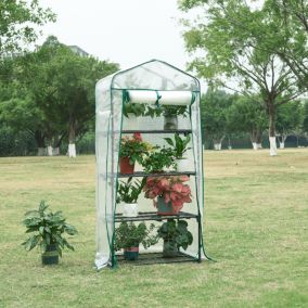 Serre de jardin Chaam à 4 niveaux 158 x 69 x 49 cm blanc en.casa