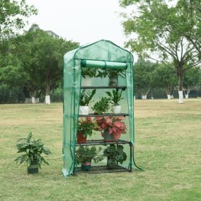 Serre de jardin Chaam à 4 niveaux 158 x 69 x 49 cm vert en.casa