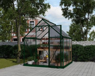Serre de jardin double parois Vert 3,40 m2 en plastique et polycarbonate Mythos Canopia By Palram