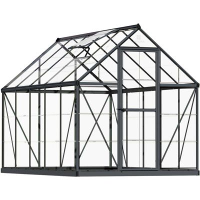 Serre de jardin en aluminium gris et polycarbonate Harmony 5.7m²