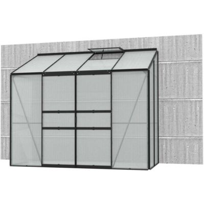 Serre de jardin en polycarbonate 4 mm et aluminium noir Ida 131.x255.00x222.00 cm