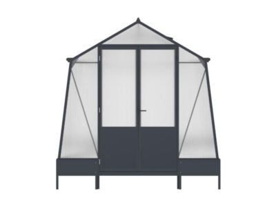 Serre de jardin en polycarbonate 9,1 m² avec embase - Anthracite - ASARINA