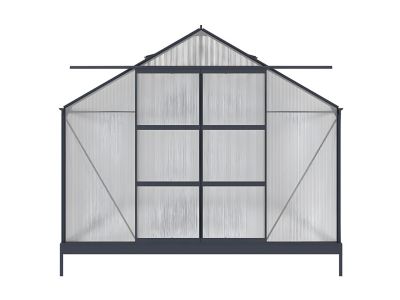 Serre de Jardin en polycarbonate de 13 m² avec embase - Anthracite -  KALIDA