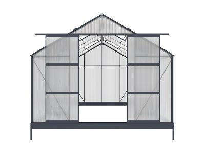 Serre de Jardin en polycarbonate de 13 m² avec embase - Anthracite -  KALIDA