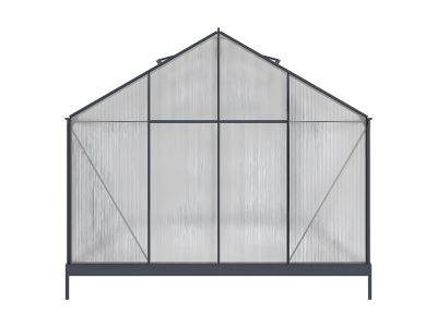 Serre de Jardin en polycarbonate de 13 m² avec embase - Anthracite -  KALIDA