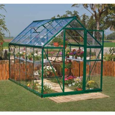 Serre de jardin en polycarbonate Harmony  5,66 m, Couleur Argent, Ancrage au sol Oui