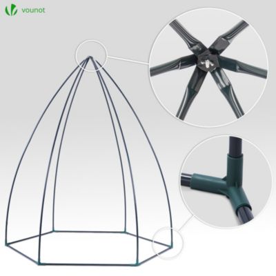 Serre de jardin hivernage dome avec bache PE 160x160x180cm Blanc VOUNOT
