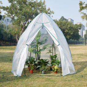 Serre de jardin Hunze 200 x 240 cm blanc vert en.casa