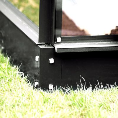 Serre de jardin Lams Carvi en aluminium laqué gris anthracite et verre trempé L.2,55 x l.3,17 x H.2,36 m surface 8,10 m²