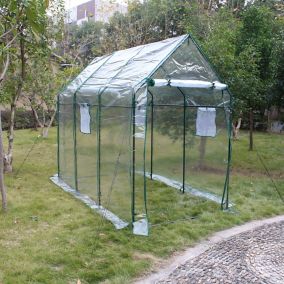 Serre de jardin structure acier habillage PVC L.1,30 x l.2,72 x H.2,05 m surface 3,5 m²