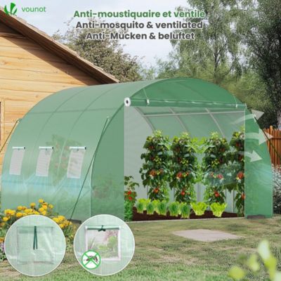 Serre De Jardin Tunnel WOLTU 170x68x200cm - Tube Acier Galvanisé Et PE 140g/m² Avec Porte Et Fenêtres