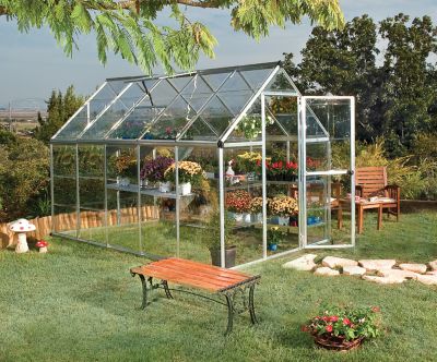 Serre en aluminium et polycarbonate Palram Canopia Harmony gris 6 x 10 m