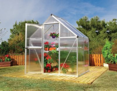 Serre en aluminium et polycarbonate Palram Canopia Mythos gris 6 x 4 m