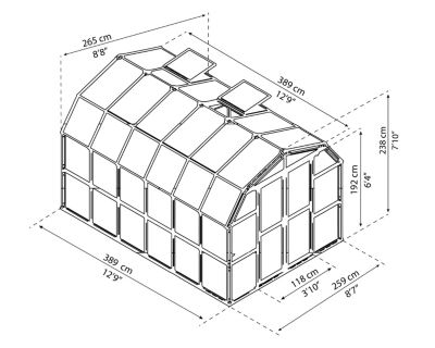 Serre en pvc et polycarbonate Palram Canopia Grand Gardener vert 8 x 12 m