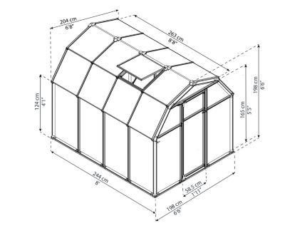 Serre en pvc et polycarbonate Palram Canopia Rion Ecogrow vert 6 x 8 m