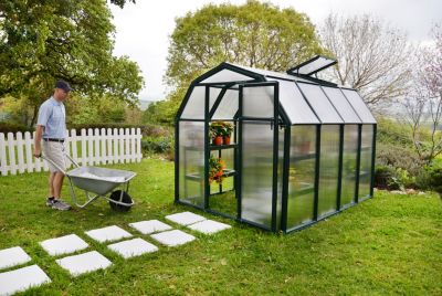 Serre en pvc et polycarbonate Palram Canopia Rion Ecogrow vert 6 x 8 m