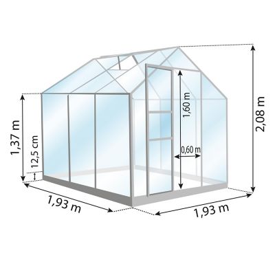 Serre en verre Lams Allium aluminium naturel 3,70m²