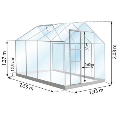 Serre en verre Lams Allium vert 4,90m²