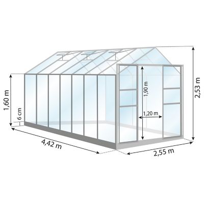 Serre en verre Lams Laurus alu finition alu 11,30m²