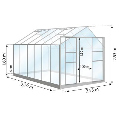 Serre en verre Lams Laurus anthracite 9,70m²