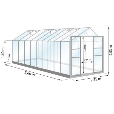 Serre en verre Lams Laurus vert 14,40m²