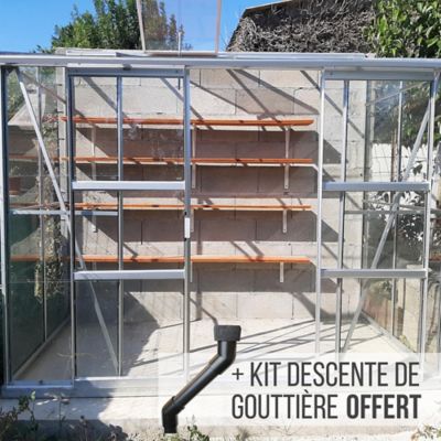 Serre en verre Lams Melissa aluminium naturel 3,30m²