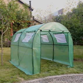 Serre tunnel 6m² vert L.300 cm x l.200 cm x h.200 cm