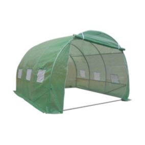 Serre tunnel avec structure en acier 9 m² - L300 x l300 x H200 cm - Vert - IPOMEA