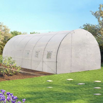 Serre tunnel de jardin 18M² blanche gamme maraîchère CRIMÉE 6x3 M