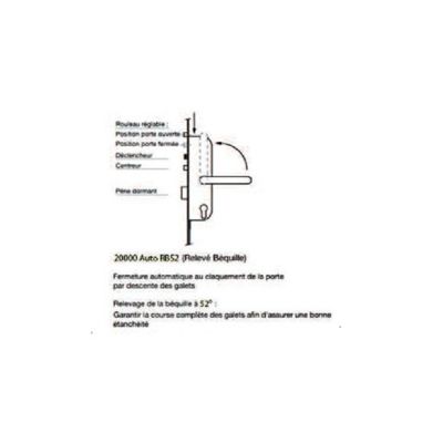Serrure 4 points série 20215 automatique L2150 têtière 18mm Axe 50mm bout carré sans gâche - VACHETTE - 26770000