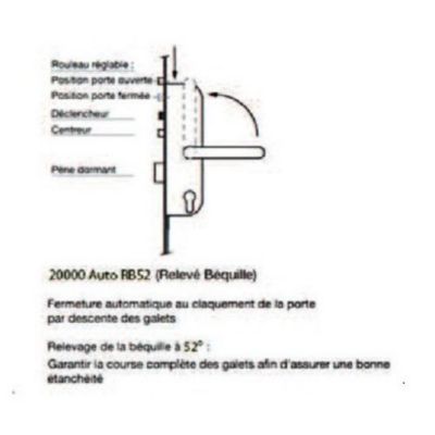 Serrure 4 points série 20215 automatique L2150 têtière 18mm Axe 50mm bout carré sans gâche - VACHETTE - 26770000
