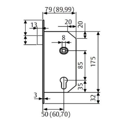 Serrure Tracteur Universelle Ama Serrure Droite Universelle Pour Cabines De Tracteurs En Acier Galvanisé – Dimensions 84 X 48 X 17 Mm Avec Bouton En Caoutchouc Thermoplastique Et Choc 10 Mm, Fabriqué