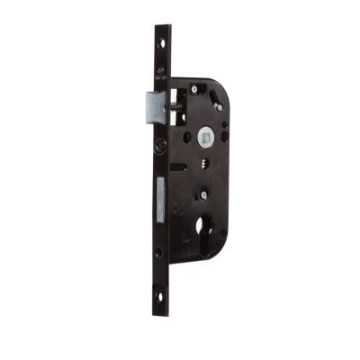 Serrure à encastrer avec cylindre Bricard bout carré noir axe 40 mm