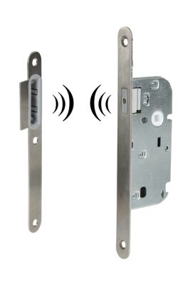 Serrure à encastrer monopoint axe 40 - Pêne aimanté - Entraxe 70 mm - Pour porte d'intérieure sans clé
