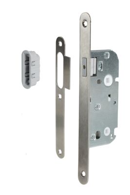 Serrure à encastrer monopoint axe 40 - Pêne aimanté - Entraxe 70 mm - Pour porte de salle de bains et toilettes