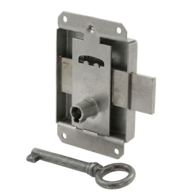 Serrure En Fer Pour Porte De Meuble, Entraxe 45 Mm, Tire Droite (neuf, Stock ébéniste)